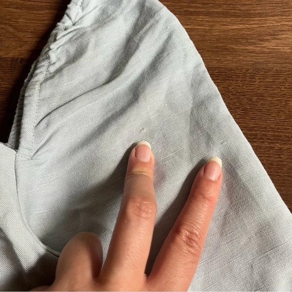 NWT LINEN/LIN BLEND PUFF SLEEVE BLOUSE - Picture 13 of 14